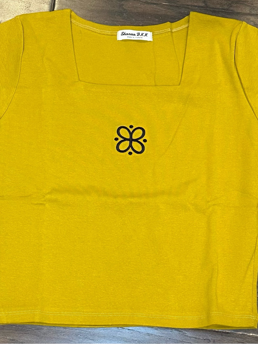 Women's Avocado Color Square Neck Top from Shanaa Bangkok (can fit up to L)
